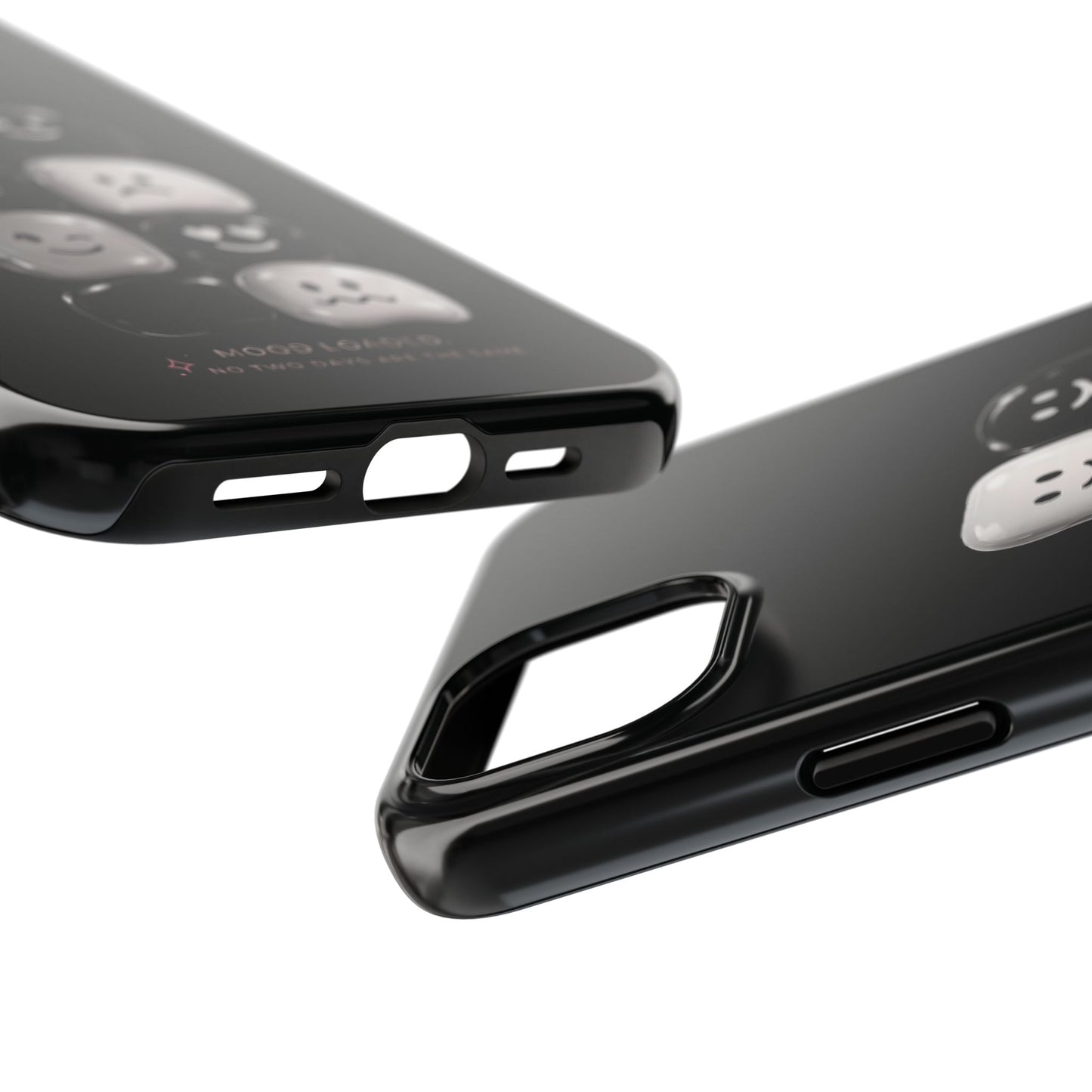 Tough Phone Case — Mood Loaded Black/White Emoji Design (Flip It, Feel It)