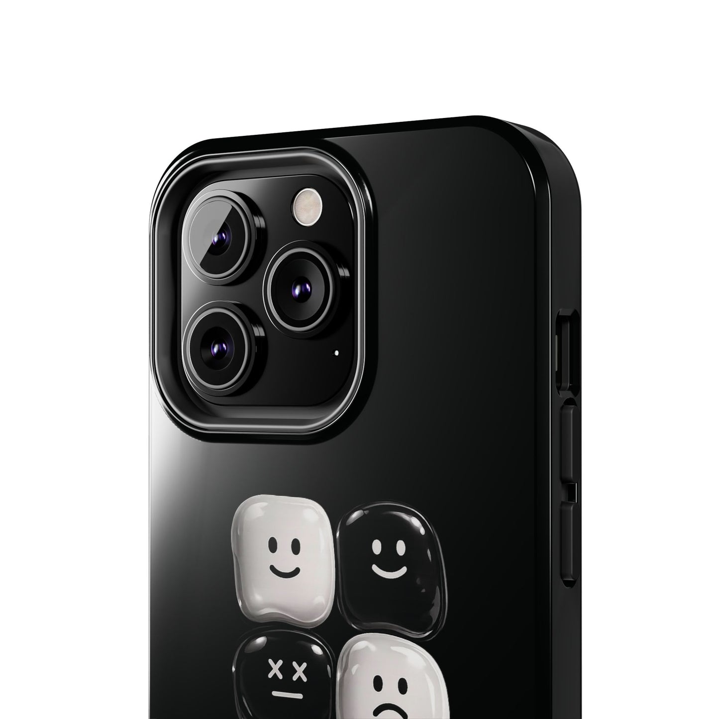 Tough Phone Case — Mood Loaded Black/White Emoji Design (Flip It, Feel It)