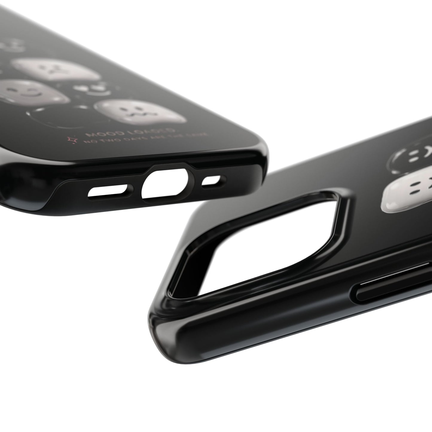 Tough Phone Case — Mood Loaded Black/White Emoji Design (Flip It, Feel It)
