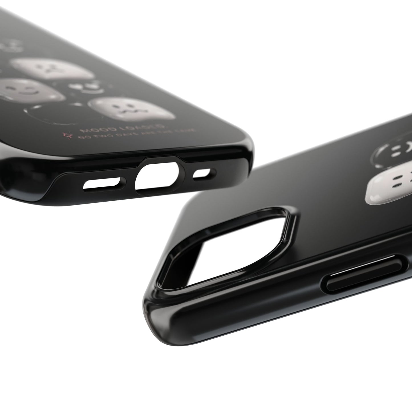 Tough Phone Case — Mood Loaded Black/White Emoji Design (Flip It, Feel It)