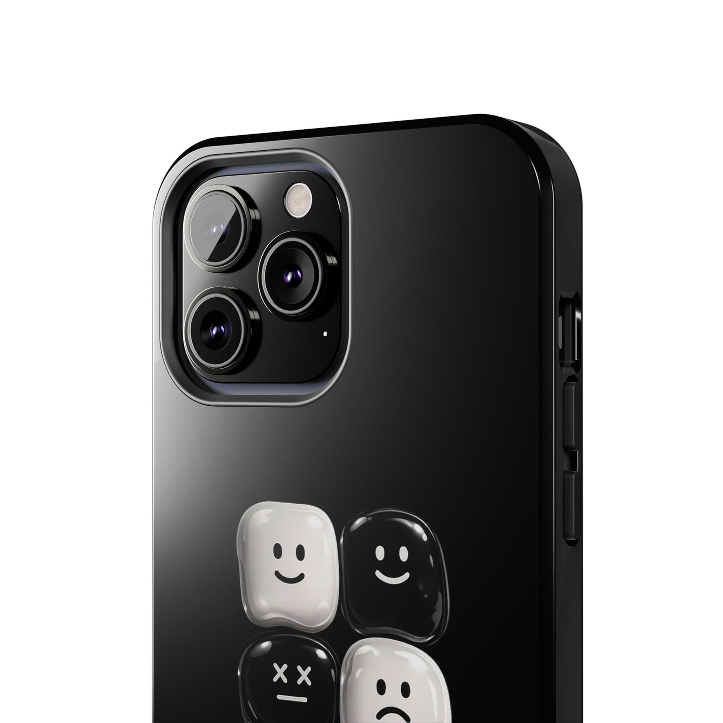 Tough Phone Case — Mood Loaded Black/White Emoji Design (Flip It, Feel It)