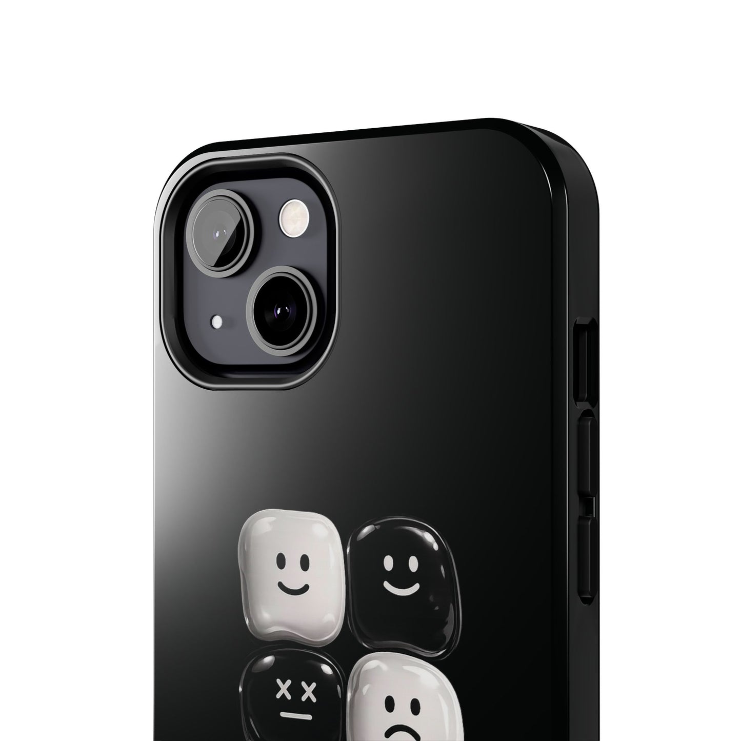 Tough Phone Case — Mood Loaded Black/White Emoji Design (Flip It, Feel It)