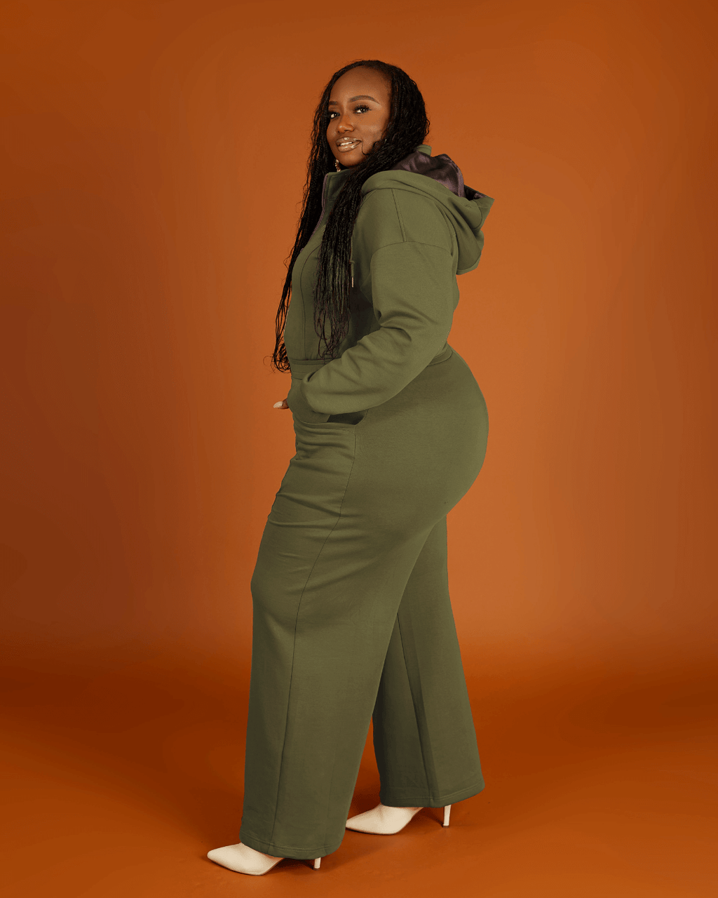 Green Satin Lined Jumpsuit