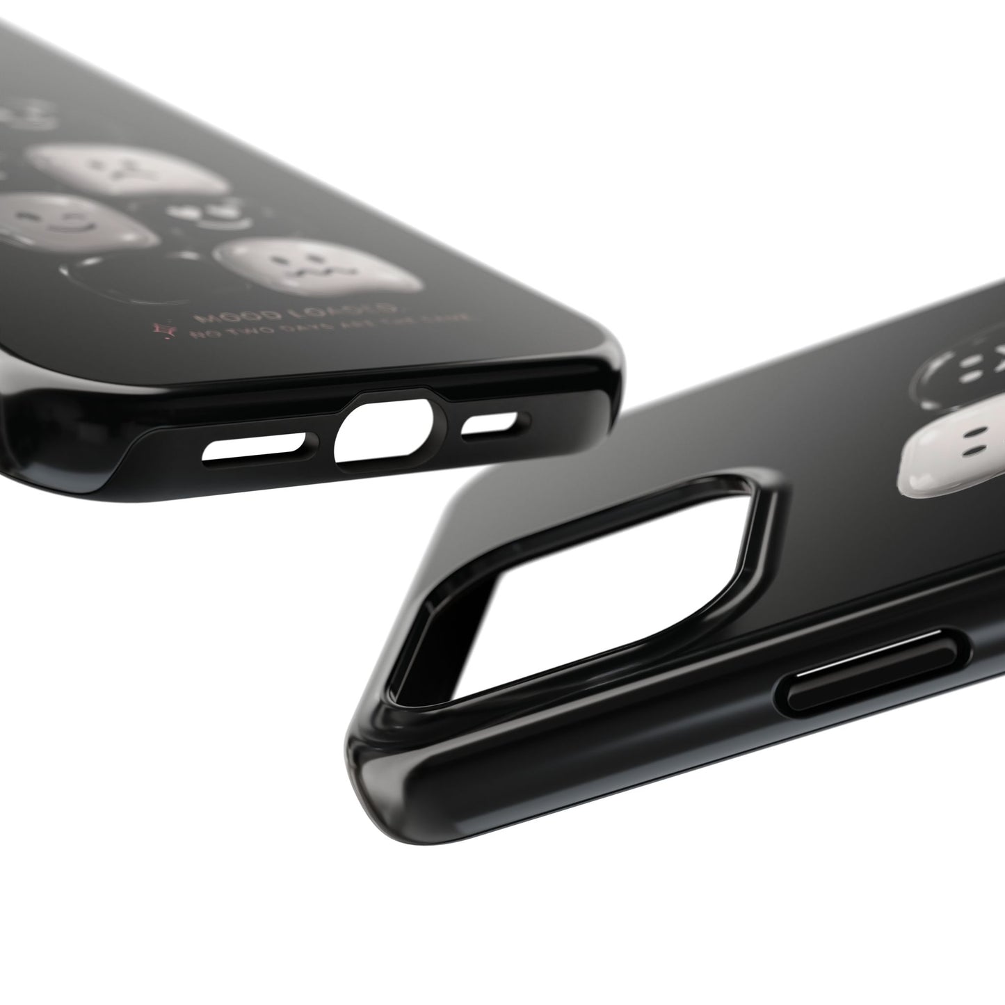 Tough Phone Case — Mood Loaded Black/White Emoji Design (Flip It, Feel It)