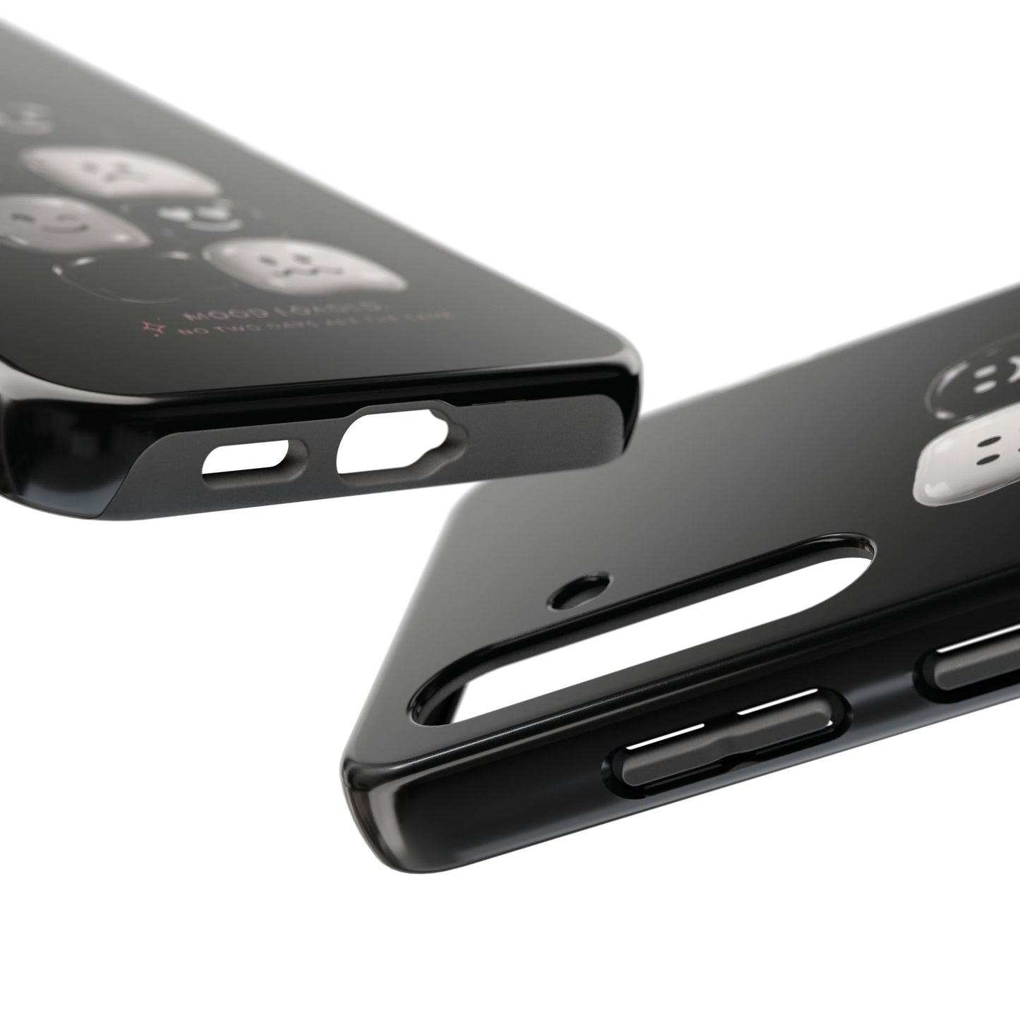 Tough Phone Case — Mood Loaded Black/White Emoji Design (Flip It, Feel It)