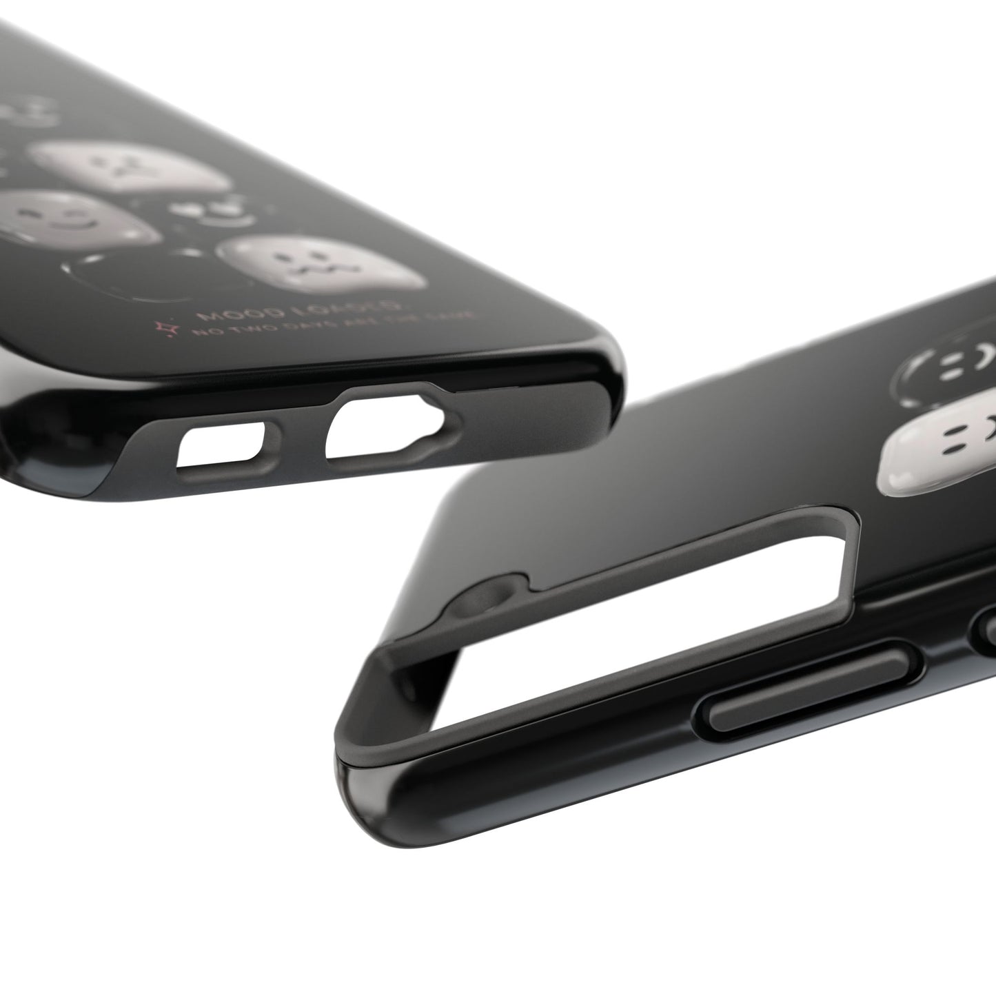 Tough Phone Case — Mood Loaded Black/White Emoji Design (Flip It, Feel It)